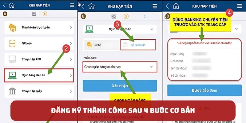 Đăng ký thành công sau 4 bước cơ bản